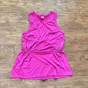 Athleta Tank Top Women's Size L Air Out Cinch Hot Pink